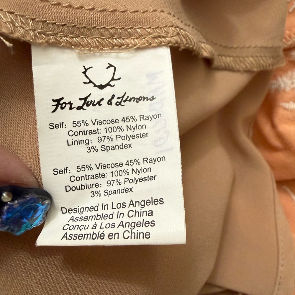 For Love And Lemons Peach Floral Dress - Picture 4 of 4